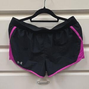 Under Armour Women's Black Shorts with Pink Trim